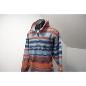 VTG American Eagle Fleece 1/4 Zip Sweater Tribal Aztec Mens Size‎ Large Big